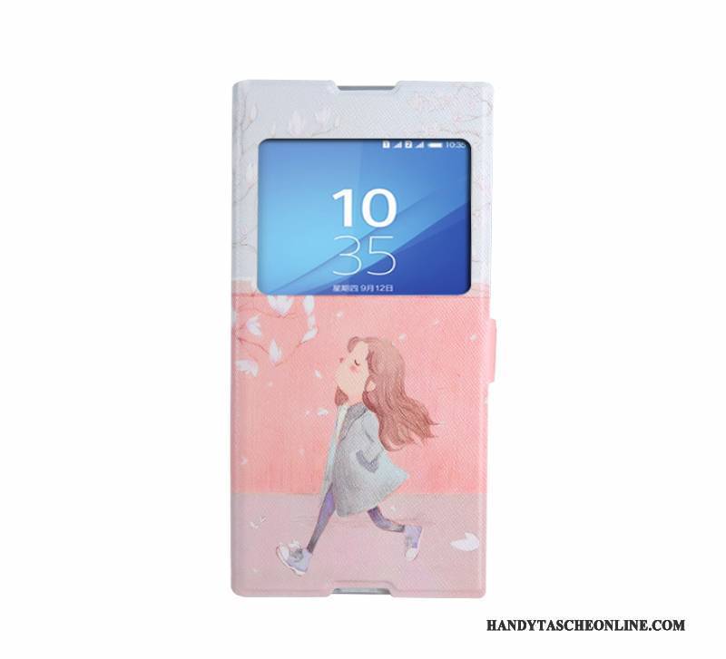 Hülle Sony Xperia Xa1 Ultra Folio Trend Handyhüllen, Case Sony Xperia Xa1 Ultra Weiche Fenster Öffnen Edelsteine