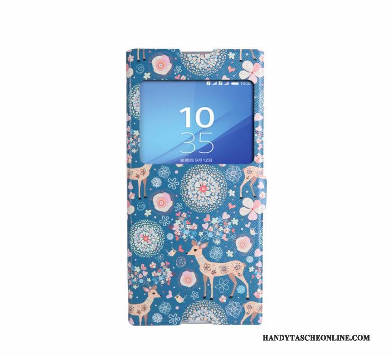 Hülle Sony Xperia Xa1 Ultra Folio Trend Handyhüllen, Case Sony Xperia Xa1 Ultra Weiche Fenster Öffnen Edelsteine