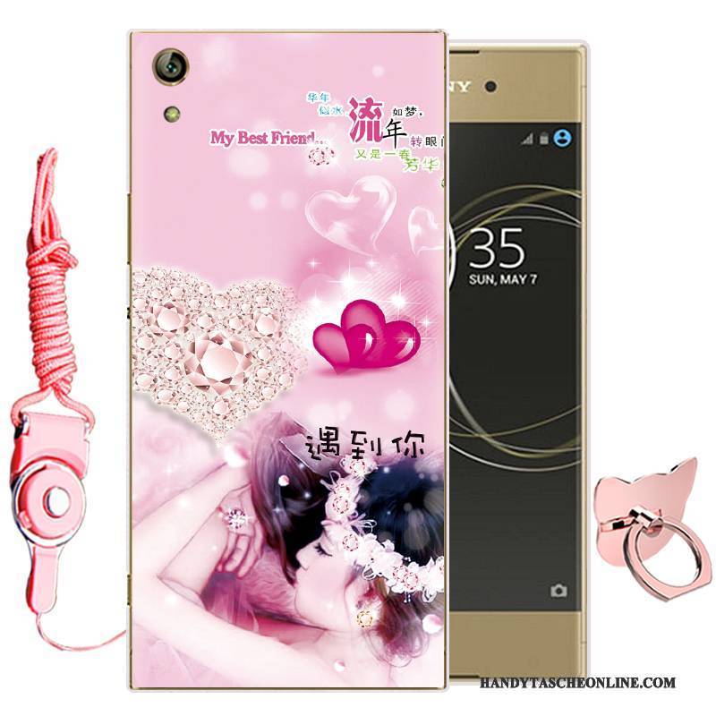 Hülle Sony Xperia Xa1 Ultra Karikatur Handyhüllen Rosa, Case Sony Xperia Xa1 Ultra Weiche