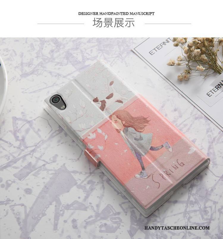 Hülle Sony Xperia Xa1 Ultra Weiche Handyhüllen Rosa, Case Sony Xperia Xa1 Ultra Lederhülle Anti-sturz