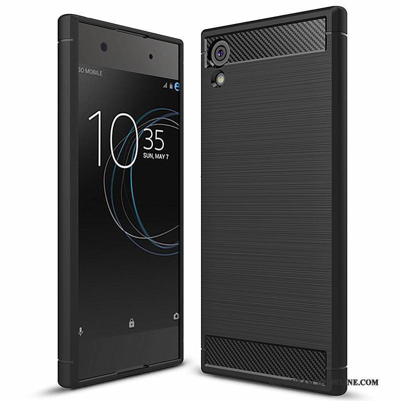 Hülle Sony Xperia Xa1 Weiche Handyhüllen Faser, Case Sony Xperia Xa1 Taschen Rot