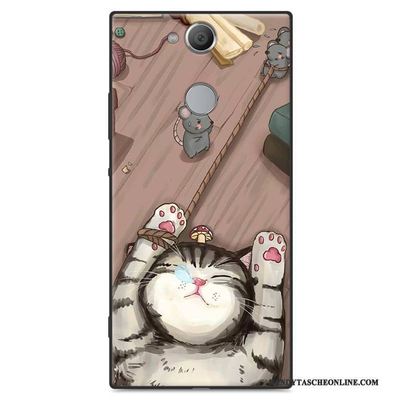 Hülle Sony Xperia Xa2 Karikatur Handyhüllen Anti-sturz, Case Sony Xperia Xa2 Silikon Grün Nubuck