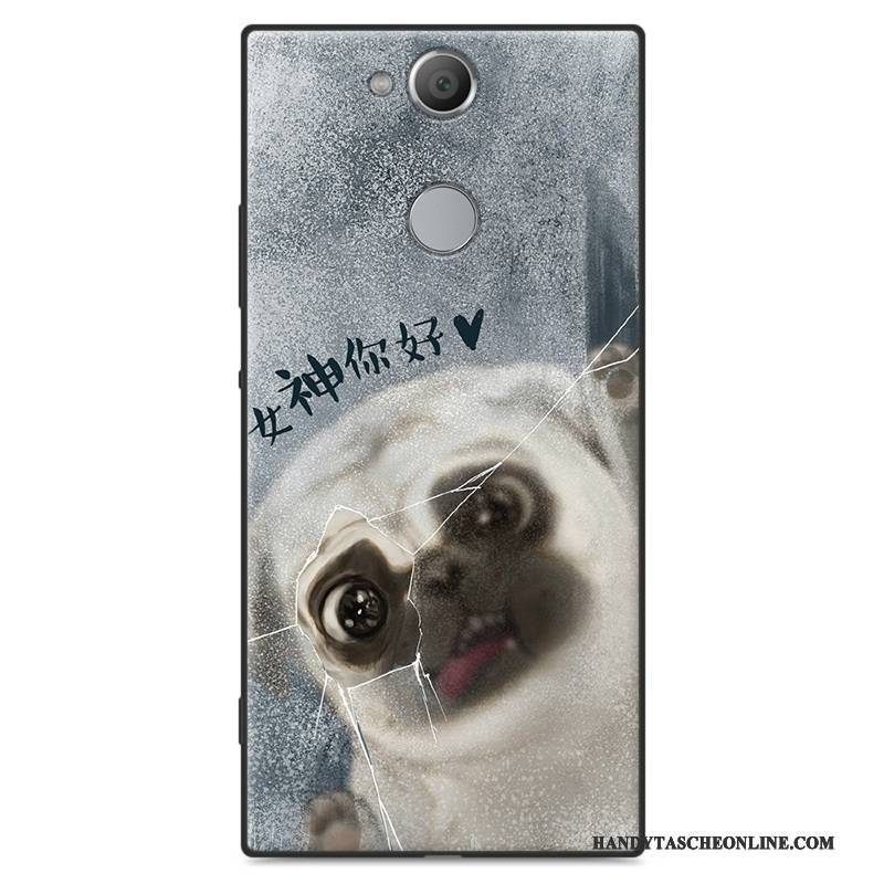 Hülle Sony Xperia Xa2 Karikatur Handyhüllen Anti-sturz, Case Sony Xperia Xa2 Silikon Grün Nubuck