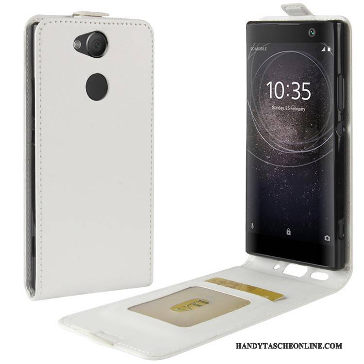 Hülle Sony Xperia Xa2 Lederhülle Handyhüllen Weiß, Case Sony Xperia Xa2 Schutz