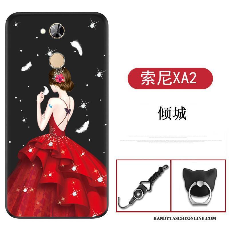 Hülle Sony Xperia Xa2 Silikon Handyhüllen Rot, Case Sony Xperia Xa2 Karikatur