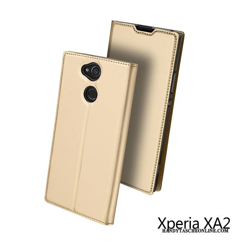 Hülle Sony Xperia Xa2 Taschen Gold Trend, Case Sony Xperia Xa2 Schutz Karte Anti-sturz