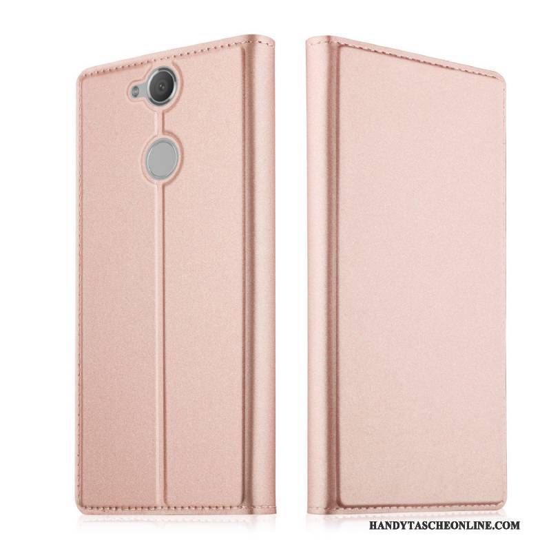 Hülle Sony Xperia Xa2 Ultra Lederhülle Karte Gold, Case Sony Xperia Xa2 Ultra Schutz Handyhüllen Business