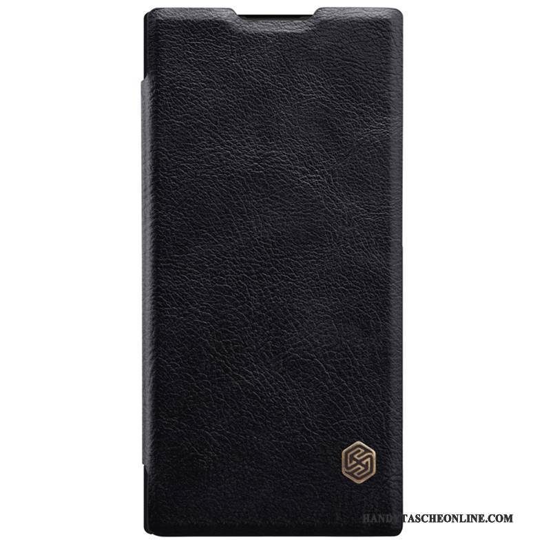 Hülle Sony Xperia Xa2 Ultra Schutz Anti-sturz Handyhüllen, Case Sony Xperia Xa2 Ultra Folio Gold Schwarz