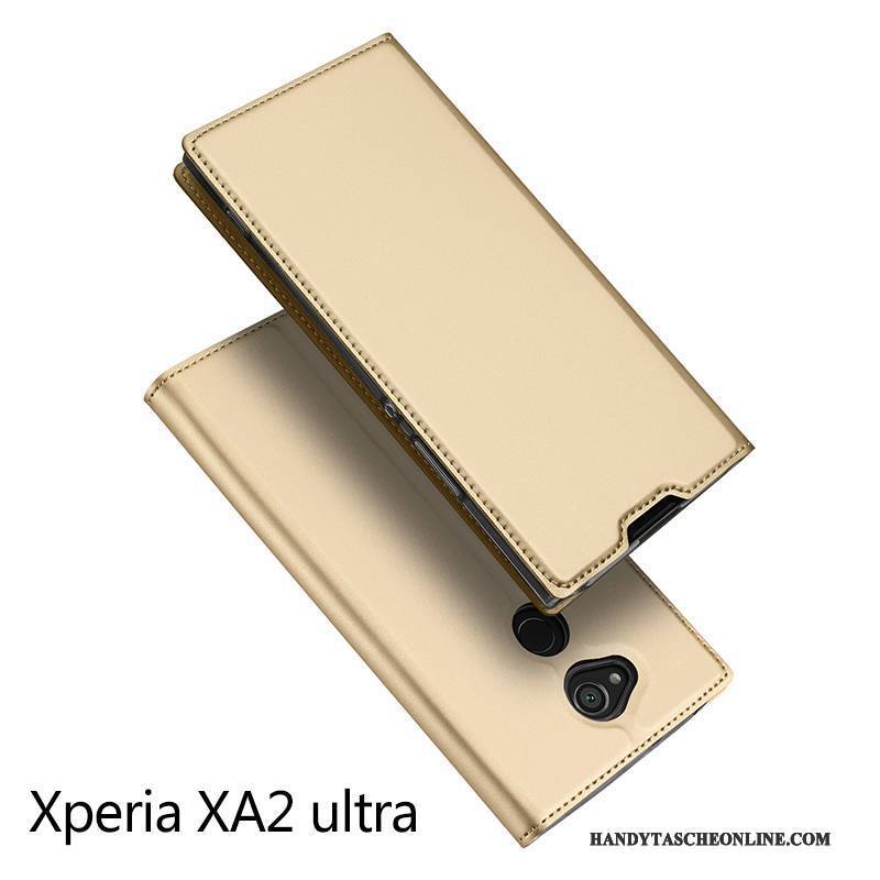 Hülle Sony Xperia Xa2 Ultra Taschen Trend Anti-sturz, Case Sony Xperia Xa2 Ultra Lederhülle Gold Handyhüllen