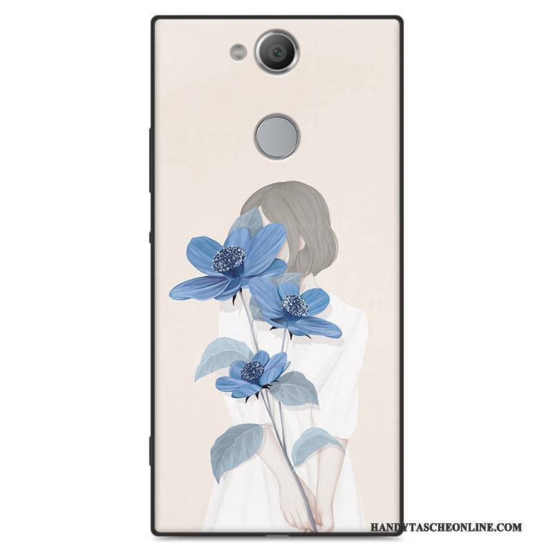 Hülle Sony Xperia Xa2 Weiche Kunst Handyhüllen, Case Sony Xperia Xa2 Taschen Hellblau Nubuck