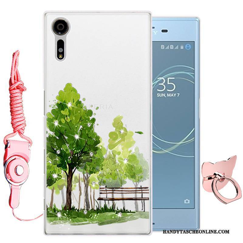 Hülle Sony Xperia Xz Karikatur Handyhüllen Grün, Case Sony Xperia Xz Weiche