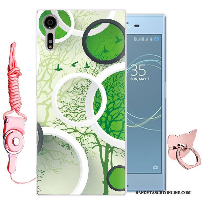 Hülle Sony Xperia Xz Karikatur Handyhüllen Grün, Case Sony Xperia Xz Weiche