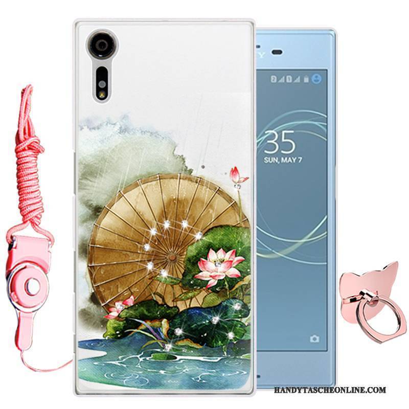 Hülle Sony Xperia Xz Karikatur Handyhüllen Grün, Case Sony Xperia Xz Weiche