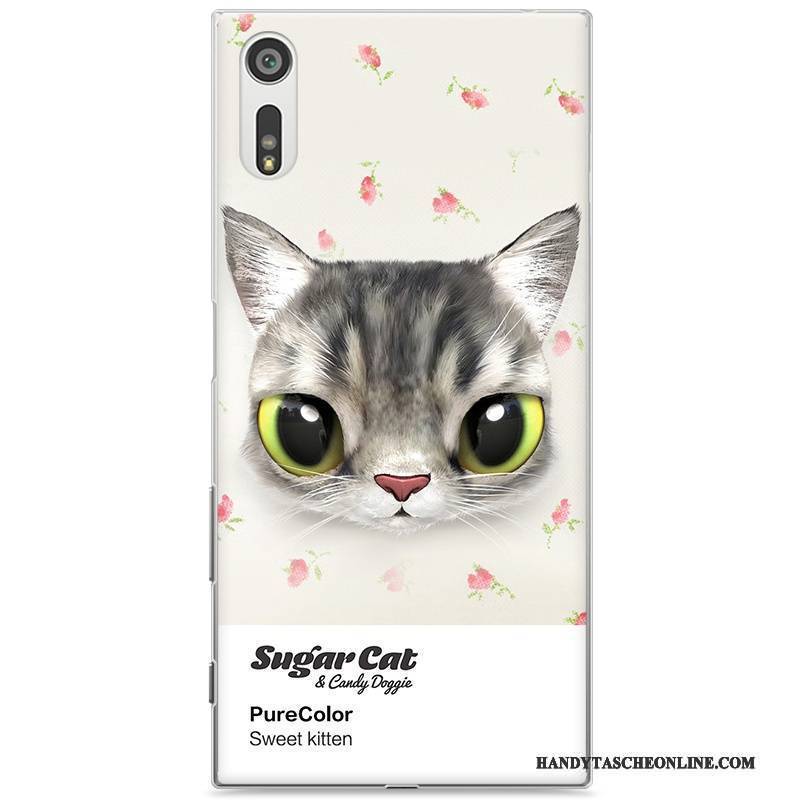 Hülle Sony Xperia Xz Karikatur Katzen Grün, Case Sony Xperia Xz Schutz Schwer Handyhüllen