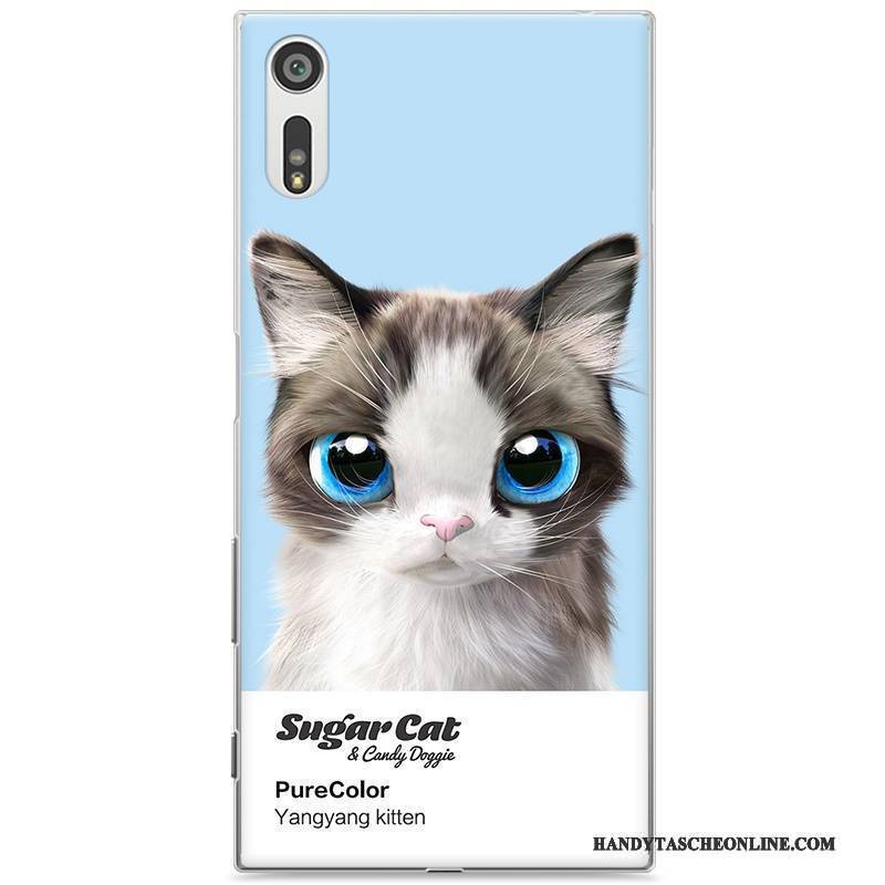 Hülle Sony Xperia Xz Karikatur Katzen Grün, Case Sony Xperia Xz Schutz Schwer Handyhüllen