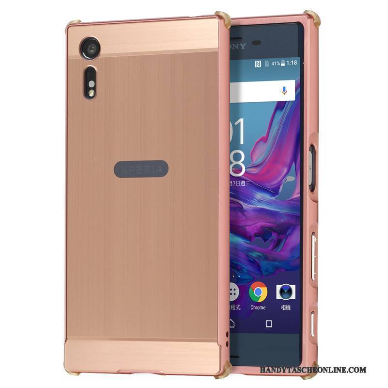 Hülle Sony Xperia Xz Metall Grenze Handyhüllen, Case Sony Xperia Xz Schutz Rosa Trend