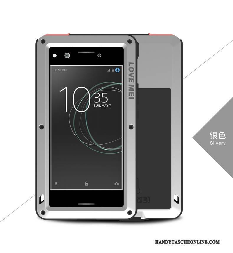 Hülle Sony Xperia Xz Premium Metall Gelb Anti-sturz, Case Sony Xperia Xz Premium Silikon Handyhüllen Drei Verteidigungen