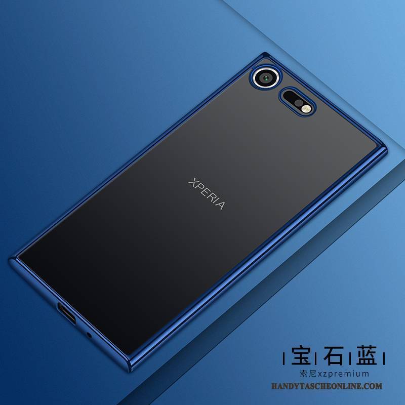 Hülle Sony Xperia Xz Premium Silikon Blau Handyhüllen, Case Sony Xperia Xz Premium Weiche Transparent Anti-sturz