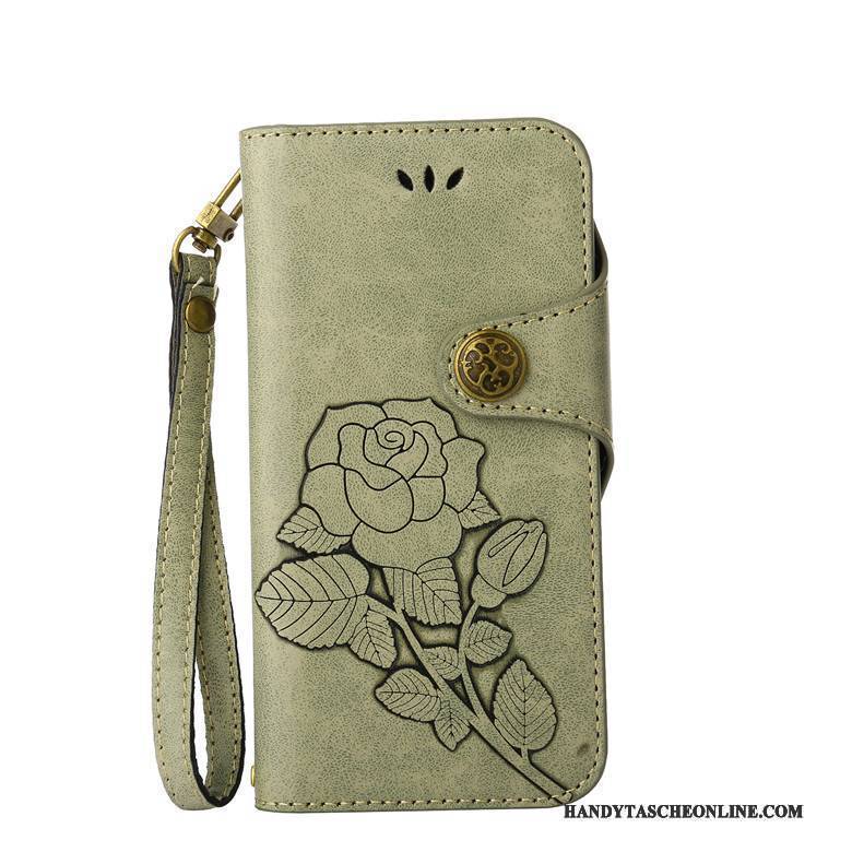 Hülle Sony Xperia Xz Retro Anti-sturz Blumen, Case Sony Xperia Xz Folio Rose Grün