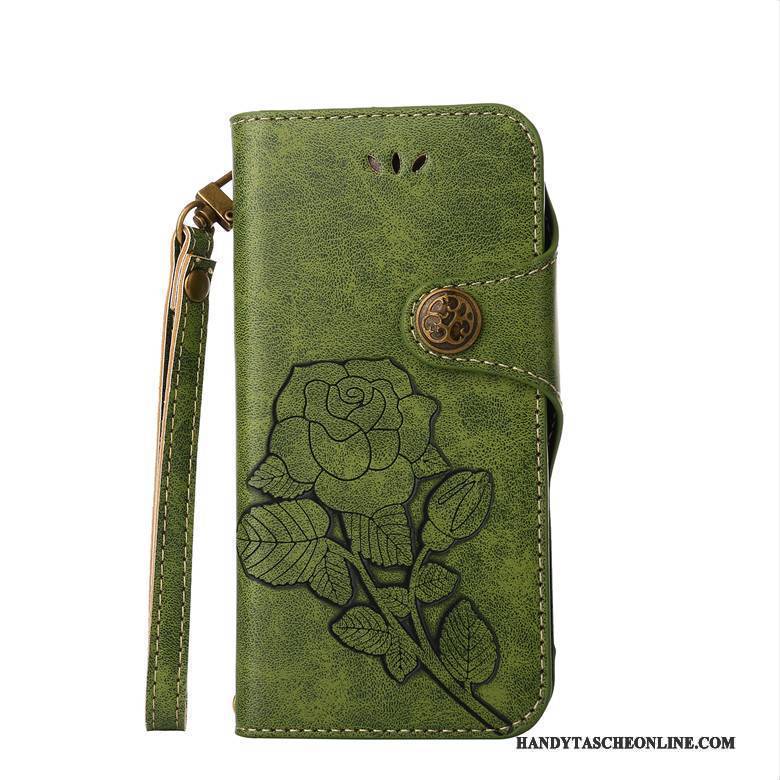 Hülle Sony Xperia Xz Retro Anti-sturz Blumen, Case Sony Xperia Xz Folio Rose Grün