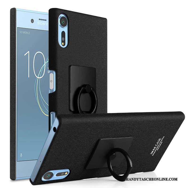 Hülle Sony Xperia Xz Schutz Handyhüllen Schwarz, Case Sony Xperia Xz Nubuck Ring