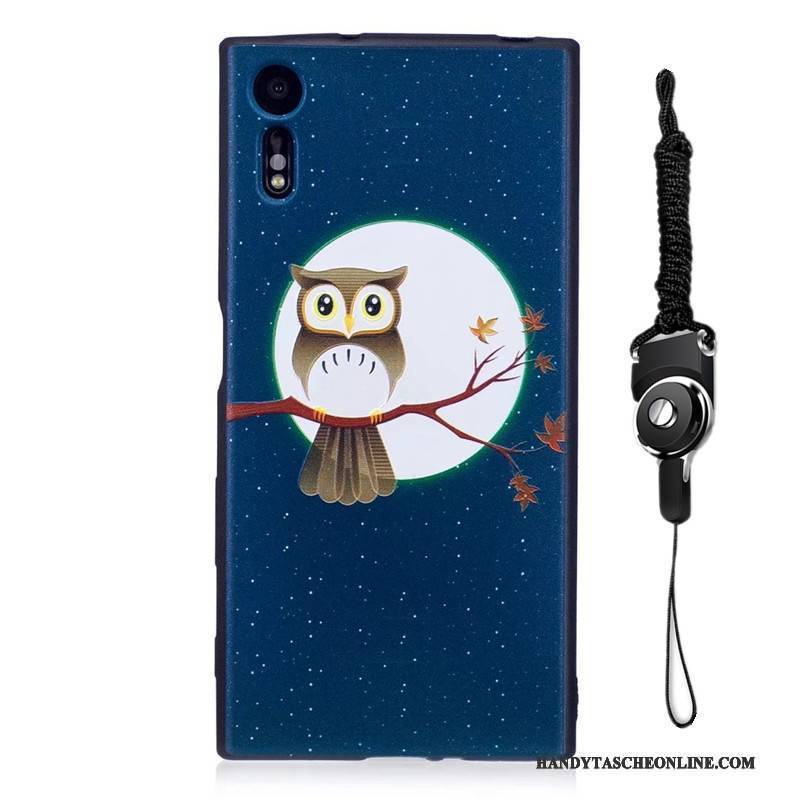 Hülle Sony Xperia Xz Schutz Hängende Verzierungen Trend, Case Sony Xperia Xz Prägung Handyhüllen Grün