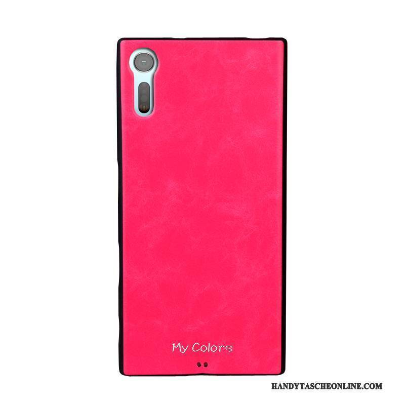 Hülle Sony Xperia Xz Taschen Nubuck Anti-sturz, Case Sony Xperia Xz Weiche Orange Handyhüllen