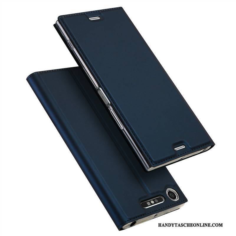 Hülle Sony Xperia Xz1 Compact Halterung Anti-sturz Gold, Case Sony Xperia Xz1 Compact Folio Business