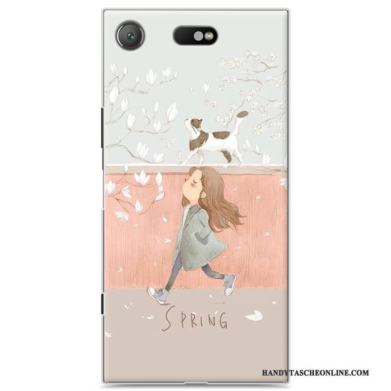 Hülle Sony Xperia Xz1 Compact Karikatur Handyhüllen Rosa, Case Sony Xperia Xz1 Compact Schwer Anti-sturz