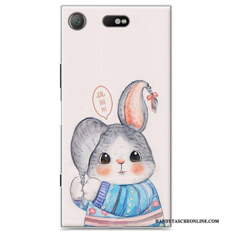 Hülle Sony Xperia Xz1 Compact Karikatur Handyhüllen Rosa, Case Sony Xperia Xz1 Compact Schwer Anti-sturz