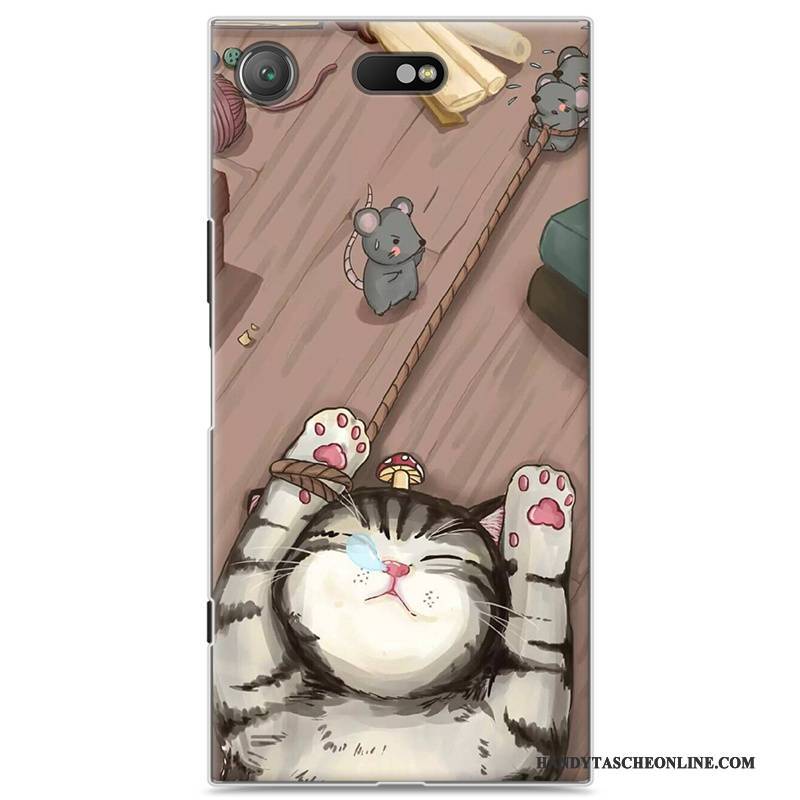 Hülle Sony Xperia Xz1 Compact Karikatur Handyhüllen Rosa, Case Sony Xperia Xz1 Compact Schwer Anti-sturz