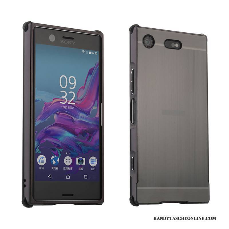 Hülle Sony Xperia Xz1 Compact Metall Handyhüllen Dunkel, Case Sony Xperia Xz1 Compact Schutz Grau Grenze