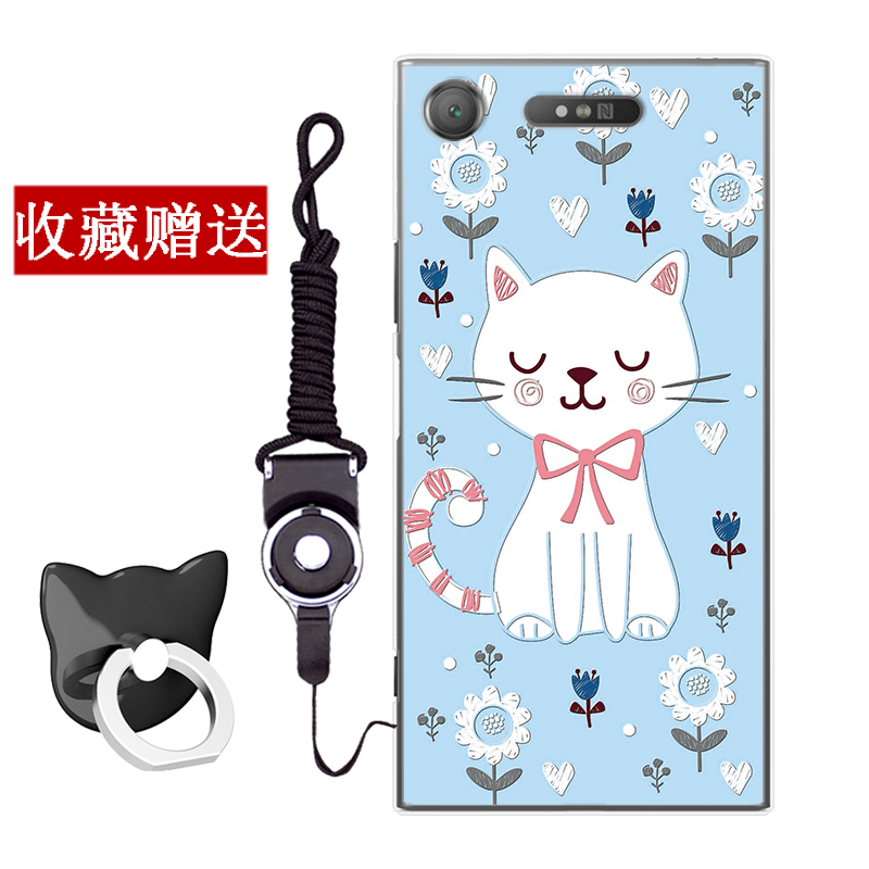 Hülle Sony Xperia Xz1 Compact Prägung Handyhüllen Rosa, Case Sony Xperia Xz1 Compact Karikatur