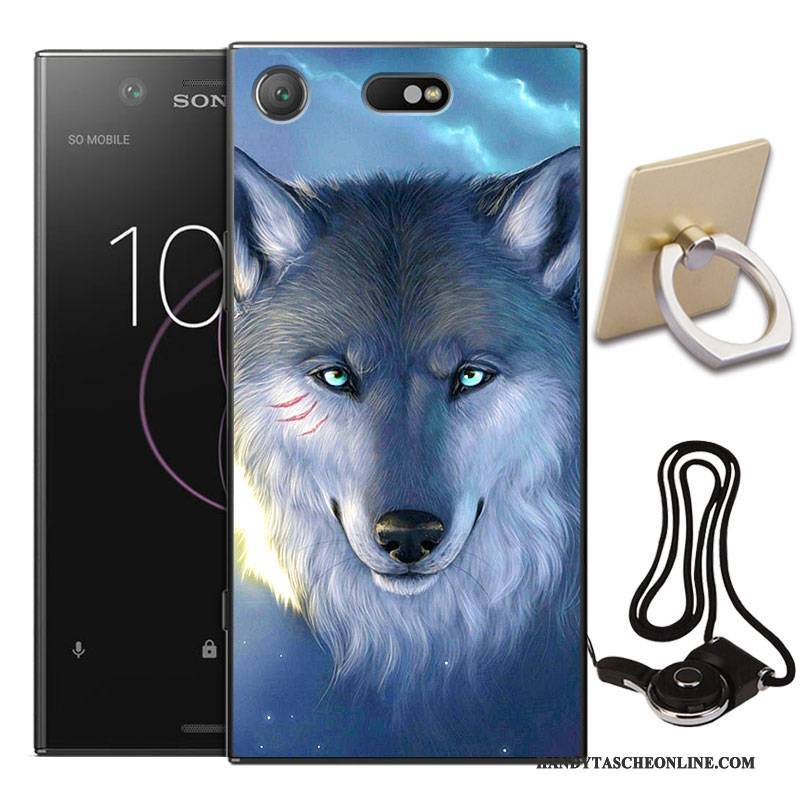 Hülle Sony Xperia Xz1 Compact Schutz Handyhüllen Blau, Case Sony Xperia Xz1 Compact Weiche Anti-sturz