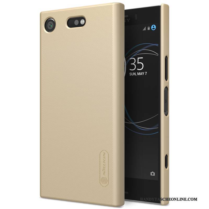 Hülle Sony Xperia Xz1 Compact Schutz Nubuck Gold, Case Sony Xperia Xz1 Compact Handyhüllen Anti-sturz