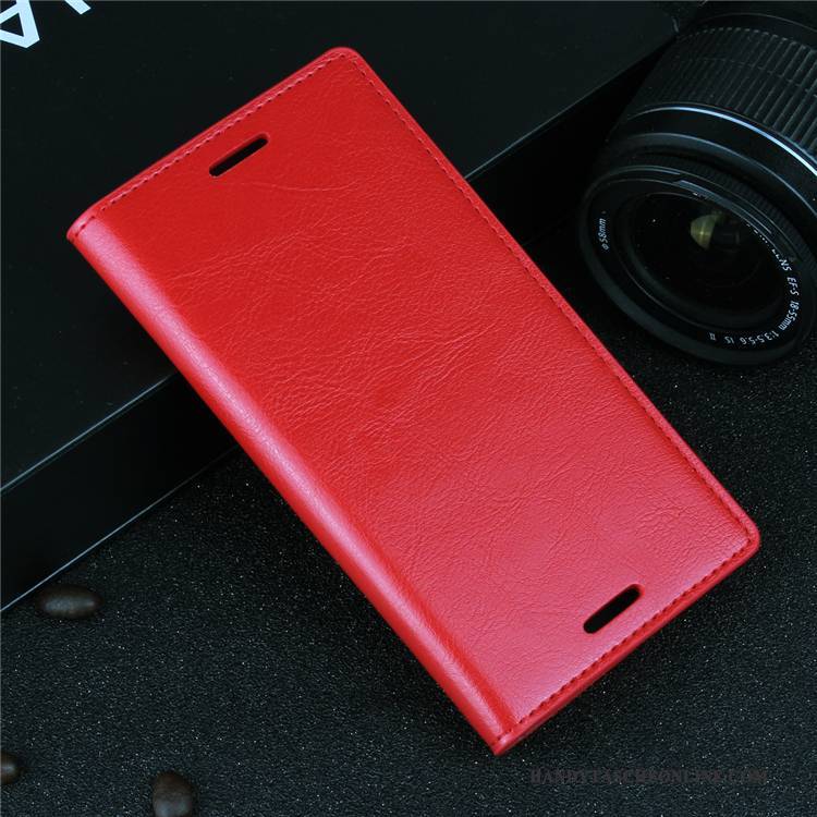 Hülle Sony Xperia Xz1 Leder Handyhüllen Rot, Case Sony Xperia Xz1 Folio Business