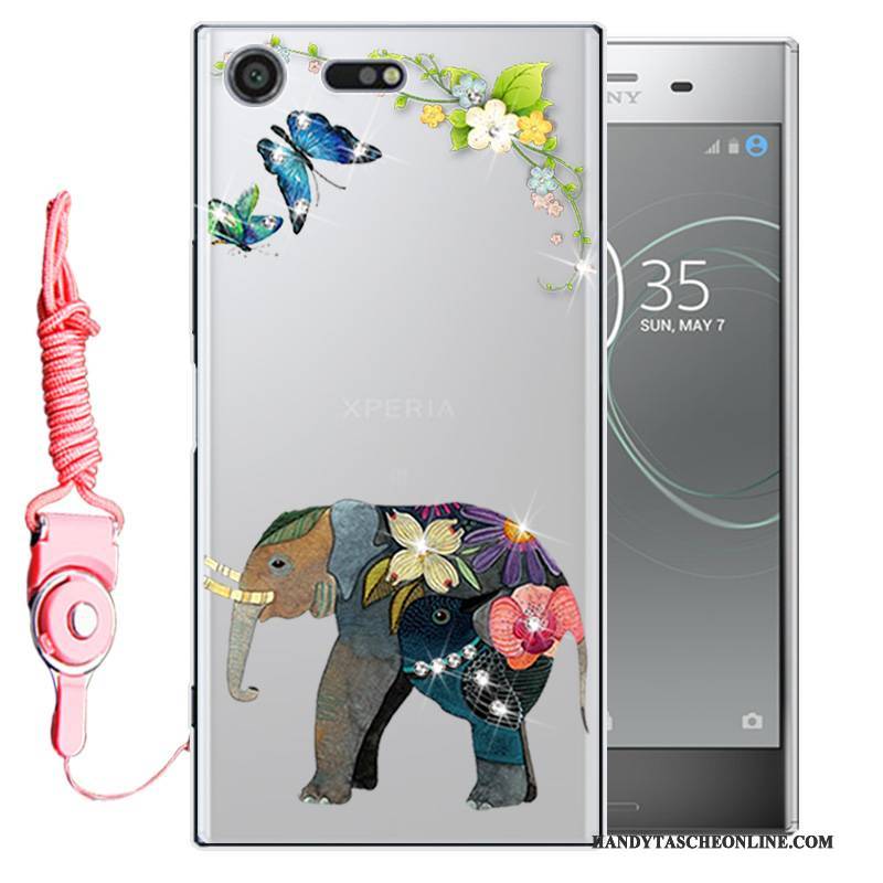 Hülle Sony Xperia Xz1 Silikon Anti-sturz Gold, Case Sony Xperia Xz1 Weiche Handyhüllen