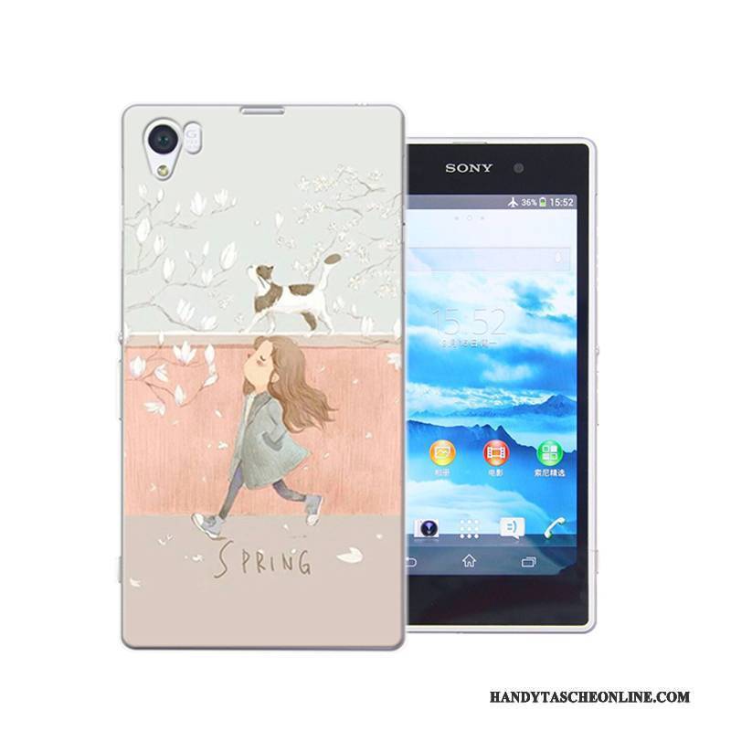 Hülle Sony Xperia Z1 Gemalt Rosa Anti-sturz, Case Sony Xperia Z1 Schutz Schwer Handyhüllen