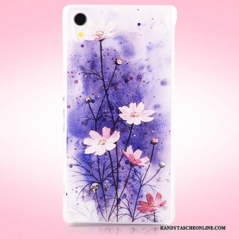 Hülle Sony Xperia Z2 Gemalt Schwer Handyhüllen, Case Sony Xperia Z2 Schutz Lila Nubuck