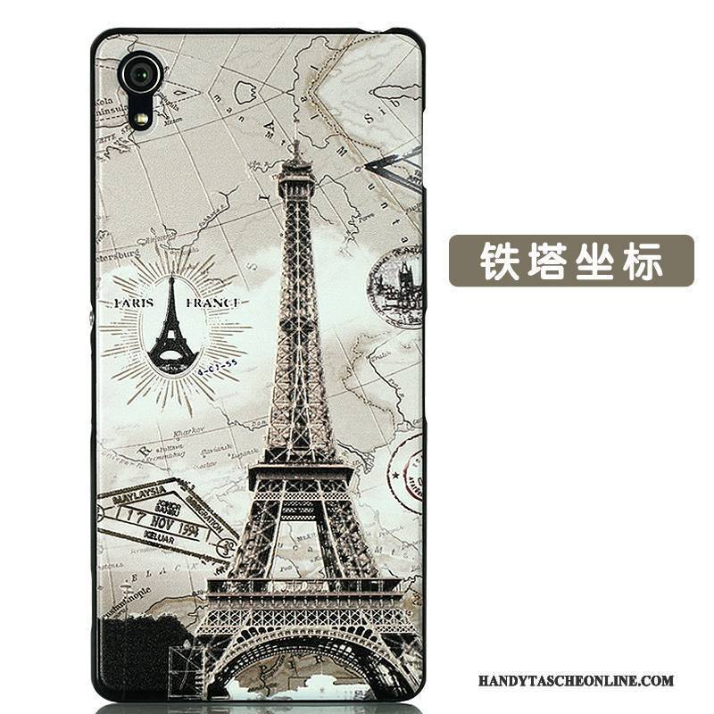 Hülle Sony Xperia Z2 Karikatur Nubuck Schwarz, Case Sony Xperia Z2 Prägung Gelb Handyhüllen