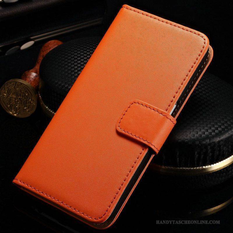 Hülle Sony Xperia Z2 Schutz Orange Handyhüllen, Case Sony Xperia Z2 Lederhülle