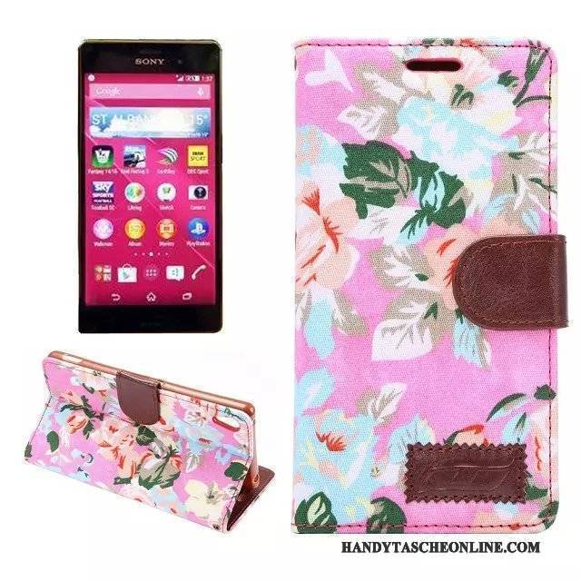 Hülle Sony Xperia Z3+ Lederhülle Rosa Handyhüllen, Case Sony Xperia Z3+ Schutz