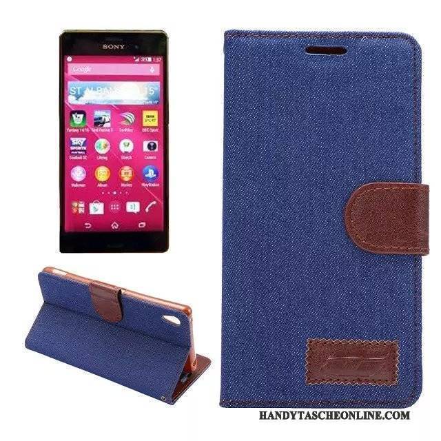 Hülle Sony Xperia Z3+ Lederhülle Stoff Handyhüllen, Case Sony Xperia Z3+ Weiche Muster