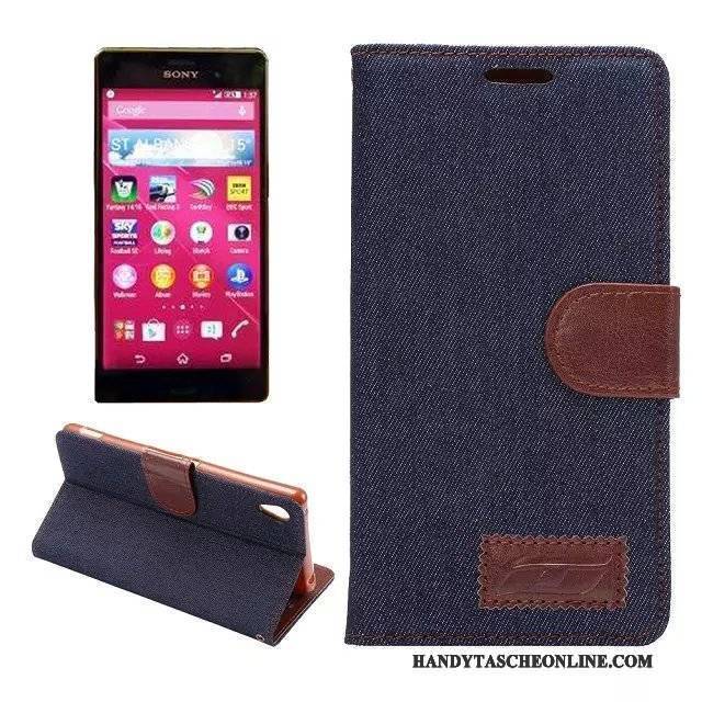 Hülle Sony Xperia Z3+ Lederhülle Stoff Handyhüllen, Case Sony Xperia Z3+ Weiche Muster