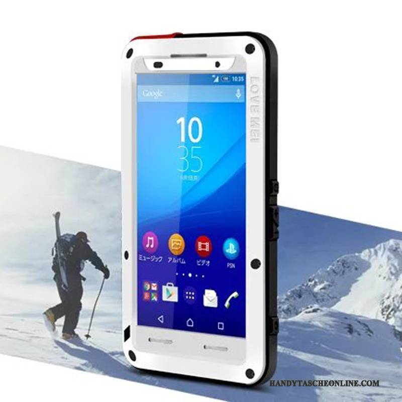 Hülle Sony Xperia Z3+ Metall Hintere Abdeckung Drei Verteidigungen, Case Sony Xperia Z3+ Weiche Gelb Anti-sturz