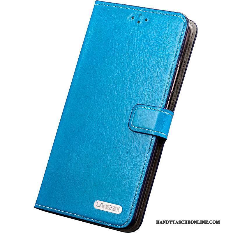 Hülle Sony Xperia Z3+ Schutz Handyhüllen Einfach, Case Sony Xperia Z3+ Leder Anti-sturz Blau