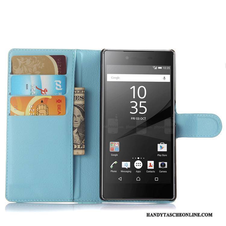 Hülle Sony Xperia Z5 Geldbörse Rosa Handyhüllen, Case Sony Xperia Z5 Lederhülle