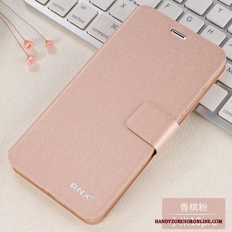 Hülle Xiaomi Mi 10 Pro Lederhülle Weiß Mini, Case Xiaomi Mi 10 Pro Folio Handyhüllen Anti-sturz