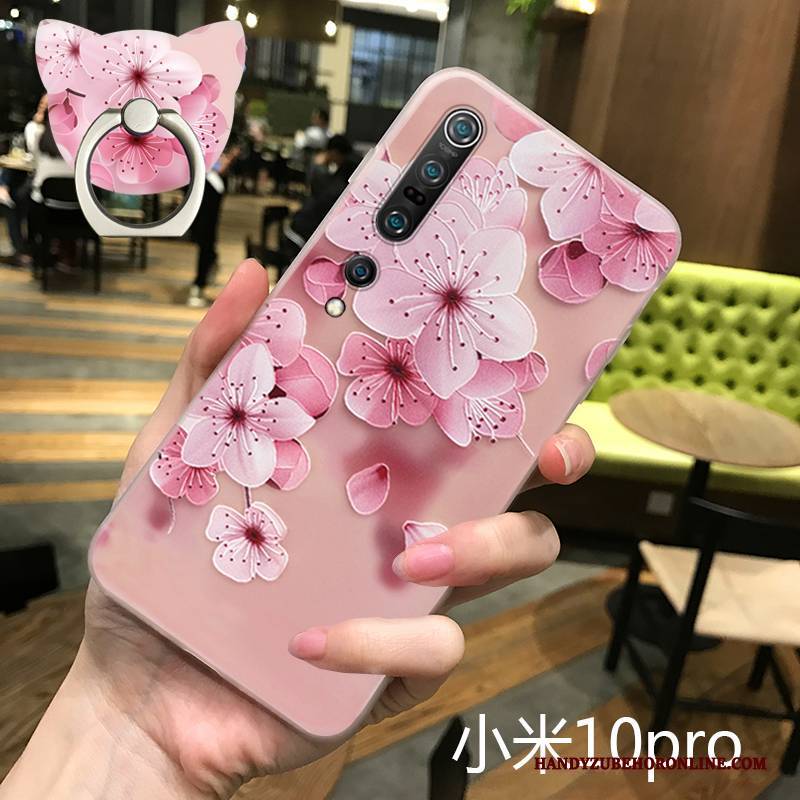 Hülle Xiaomi Mi 10 Pro Silikon Trend Schnalle, Case Xiaomi Mi 10 Pro Halterung Mini Rosa