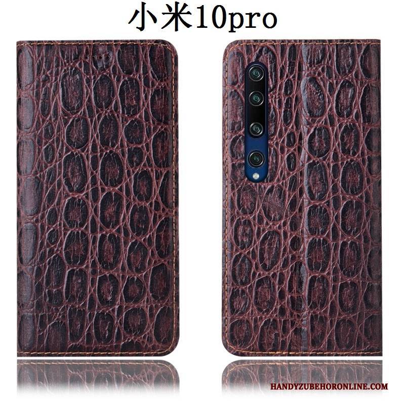 Hülle Xiaomi Mi 10 Pro Taschen Schwarz Anti-sturz, Case Xiaomi Mi 10 Pro Lederhülle Handyhüllen Jugend